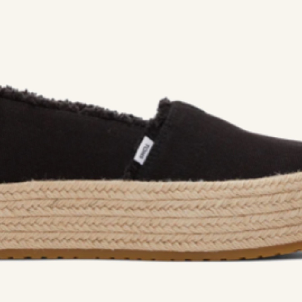 Women's TOMS Valencia Platform Espadrille - Black - 6 - Picture 12 of 12